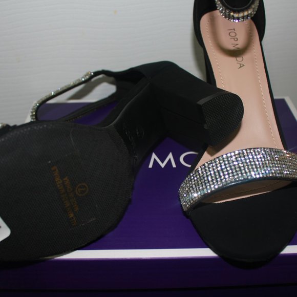 Rhinestoned Black Heels - Picture 4 of 5